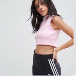 NWT Adidas Trefoil Pink Crop Top Small